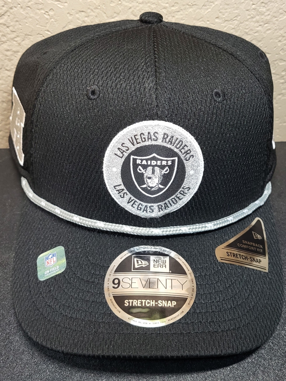 *NEW* New Era 9Seventy NFL Las Vegas Raiders Stretch-Snap Sparkly Hat Cap